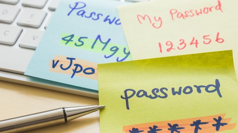 Post Its with passwords