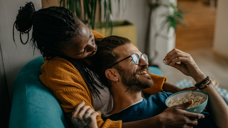 Couple watching a movie together