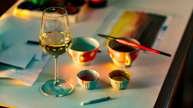 paint and wine