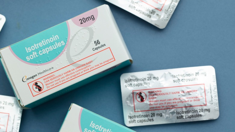 Packs of isoretinoin medication