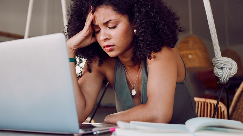 woman stressed from work