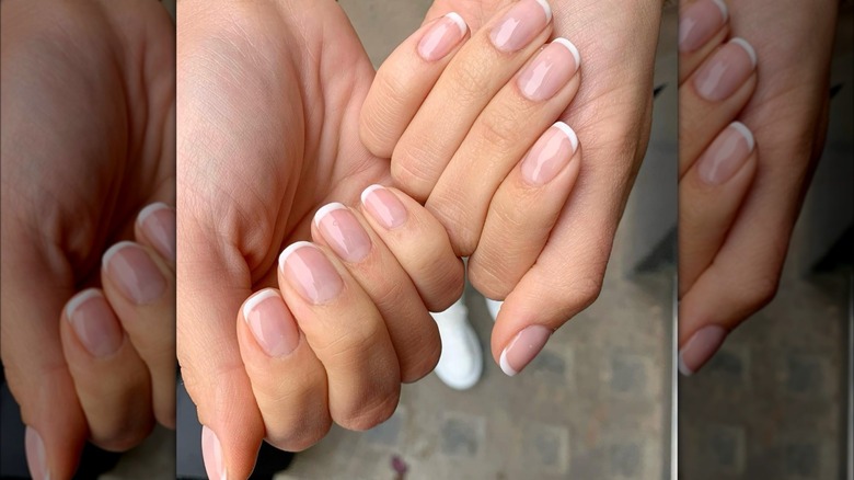 Simple baby French manicure