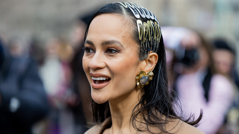 woman wearing hair accessories 