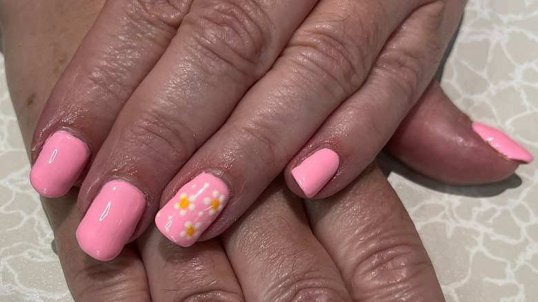 Pink nail polish