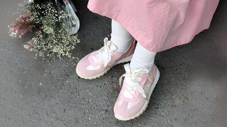 Pink balletcore sneakers