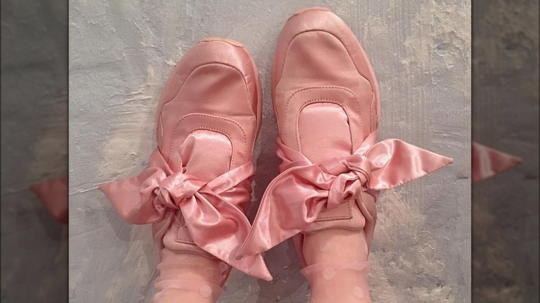 Satin ballet sneakers