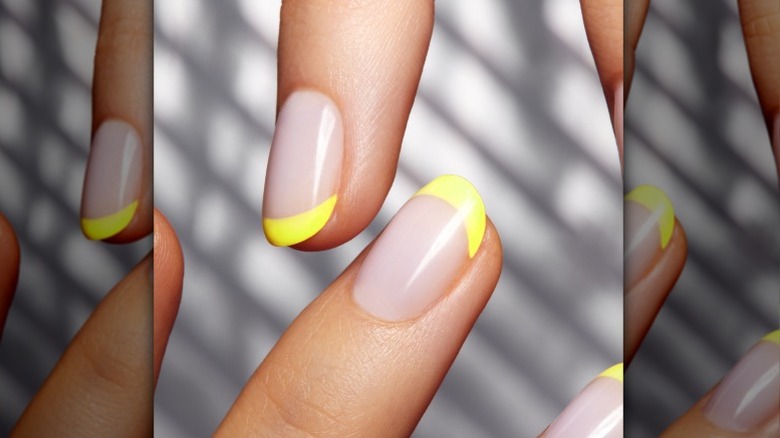 French manicure with yellow tips