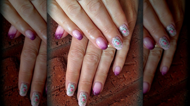 Dainty pink baroque nails