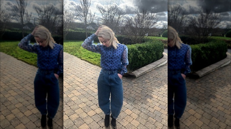 woman standing outside in her yard