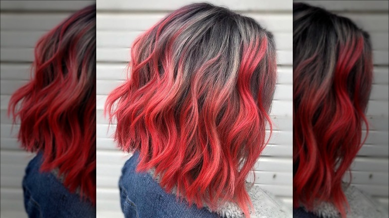 A woman with a red ombre