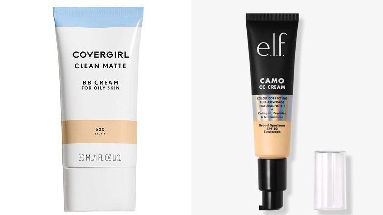 COVERGIRL Clean Matte BB Cream For Oily Skin and e.l.f. Camo CC Cream SPF 30