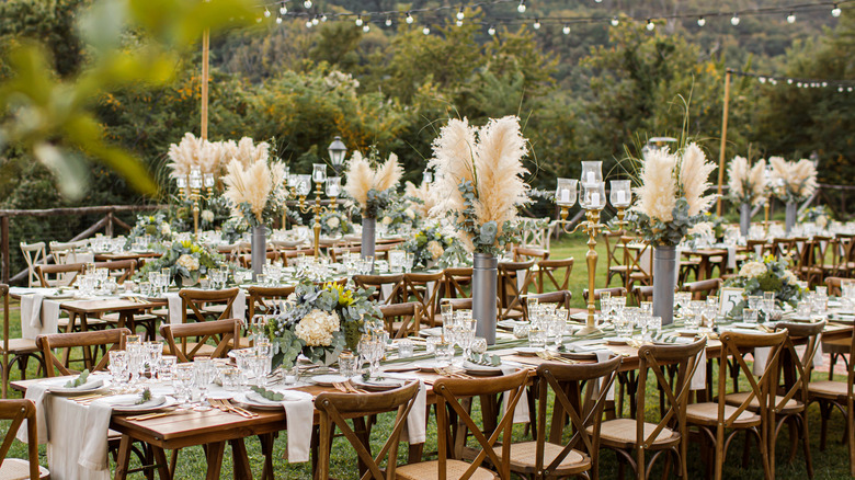 outdoor wedding tables