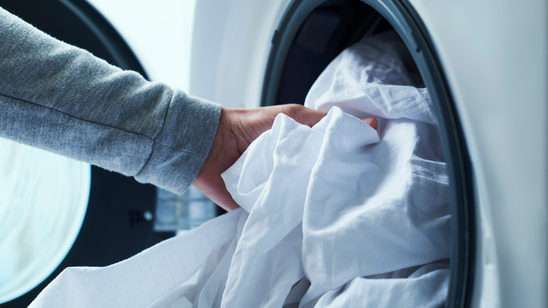 A person doing laundry