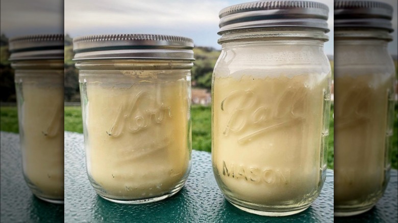 Jars of beef tallow