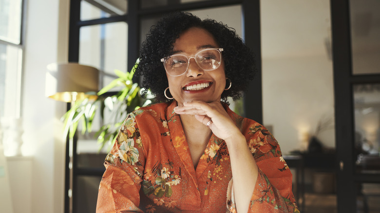 Woman with fashionable glasses