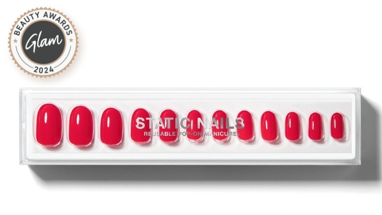 Static Nails Sexy Round Red press-on nails