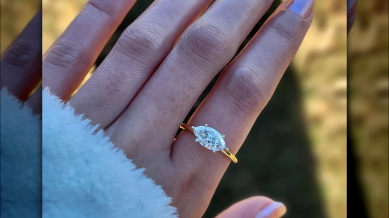 Marquis diamond engagement ring