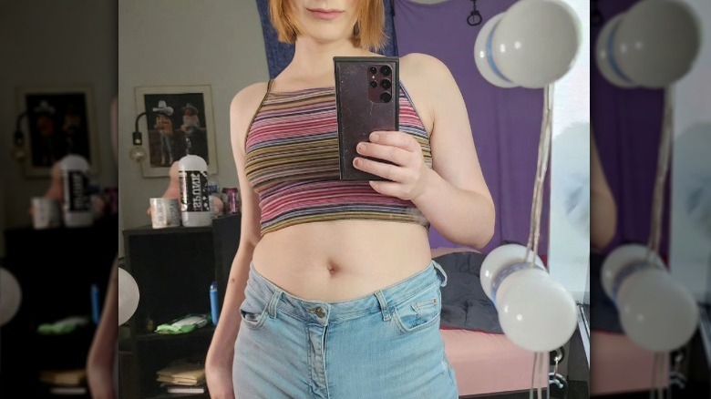 Crop top and jeans