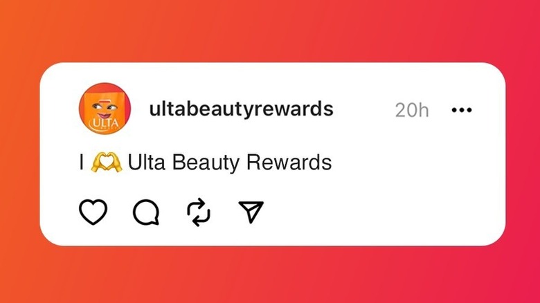 Ulta Beauty Rewards social media post