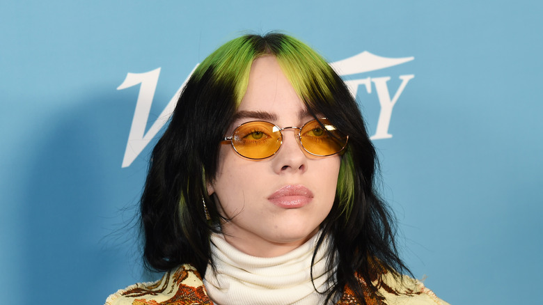 Billie Eilish green and black hair