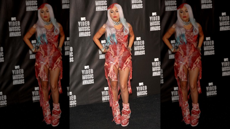 Lady Gaga in meat dress 