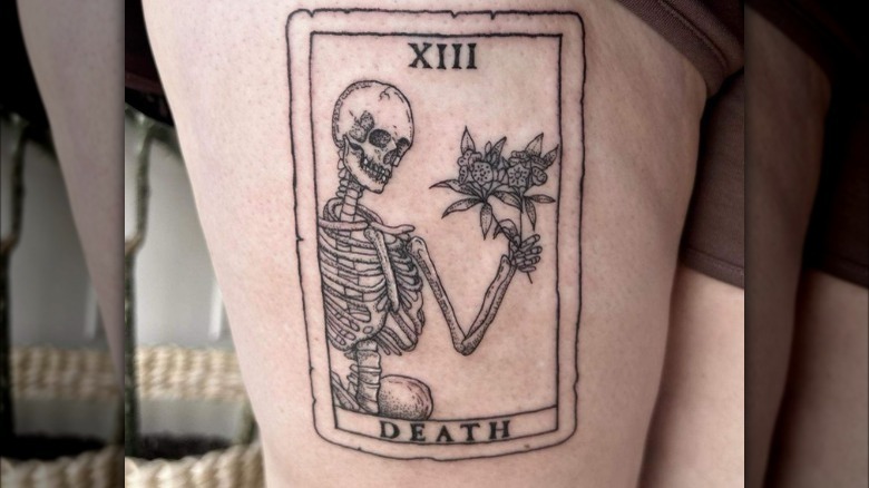 tarot card skull tattoo