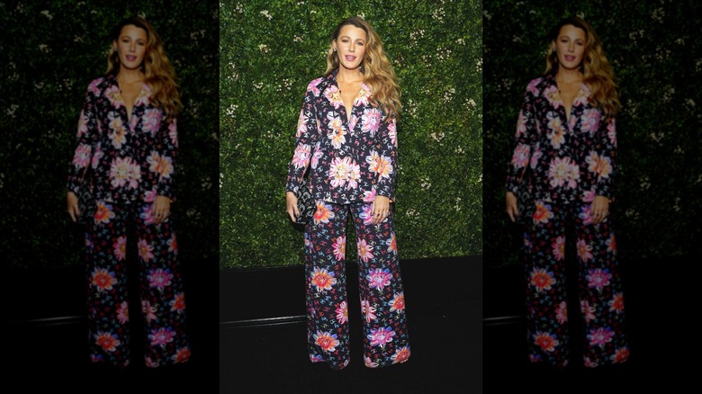 Blake Lively floral Chanel pantsuit