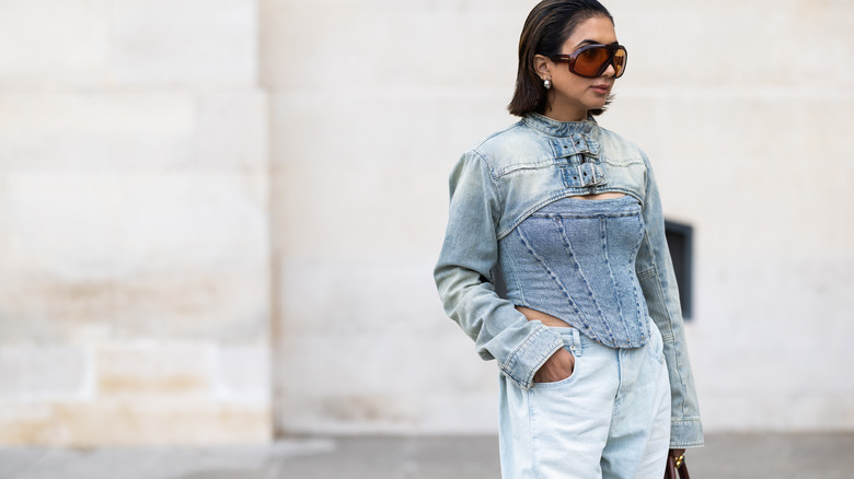 Girl wearing denim