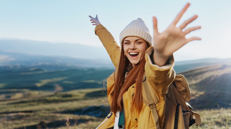 woman hiking