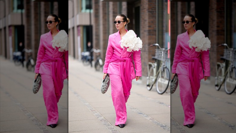 Woman in an embellished blazer