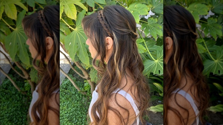 A woman with a braided headband