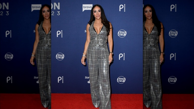 Melissa Gorga in shimmering plaid