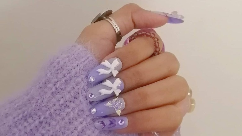 Lavender coquette nails 