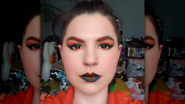 person with orange-tinged eyebrows