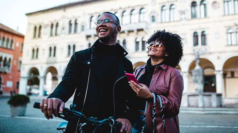 couple smiling and laughing