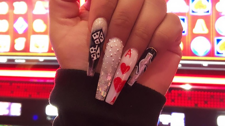 Sparkly casino manicure