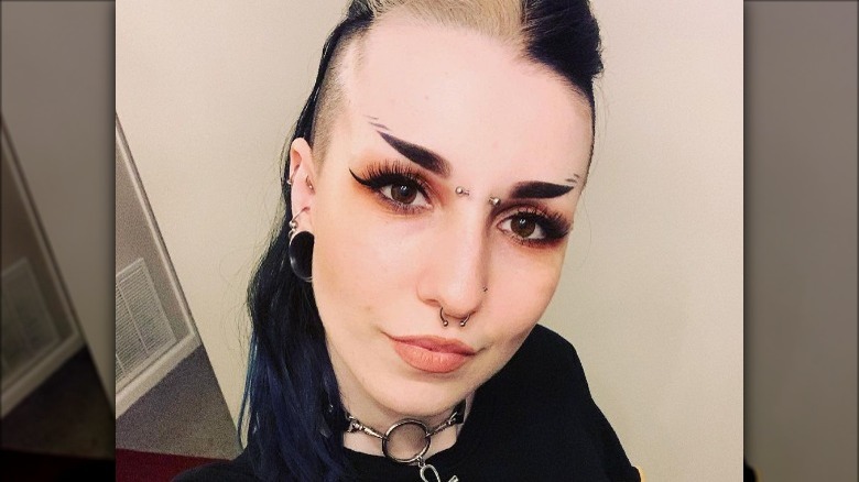 woman with alien eyebrows