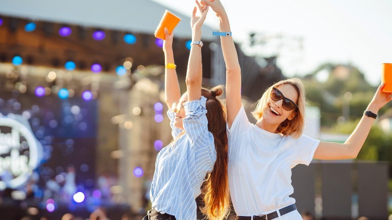 Women at outdoor concert