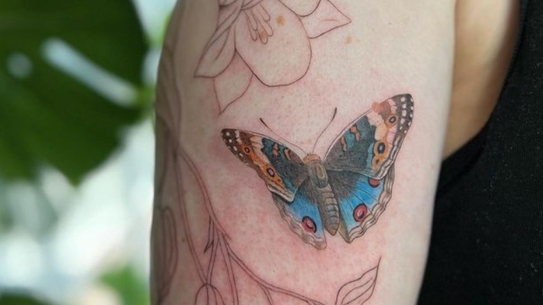 Realistic butterfly tattoo