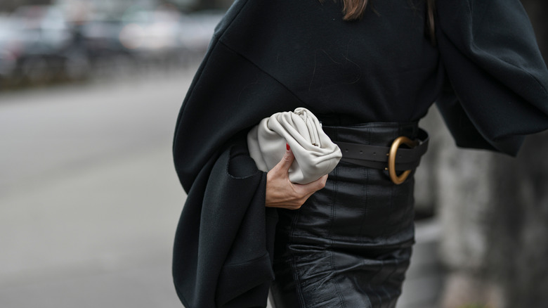 White slouchy huggie purse