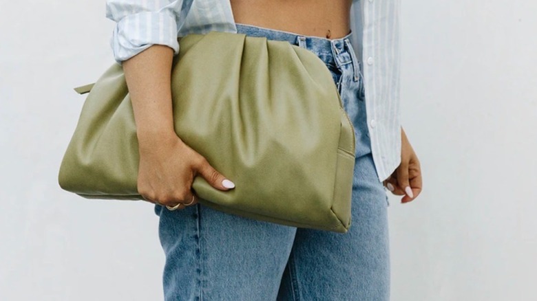 Olive green huggie purse