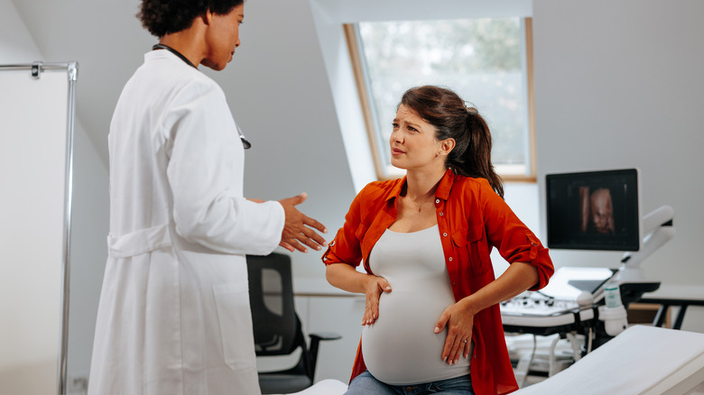 pregnant person at doctor's office