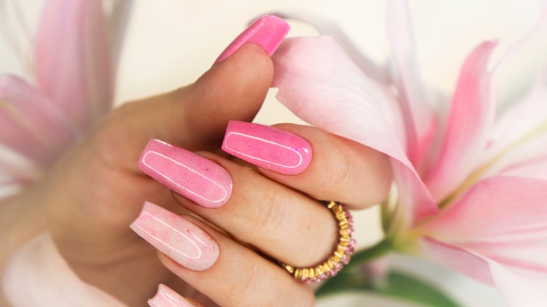 Pretty pink gel manicure