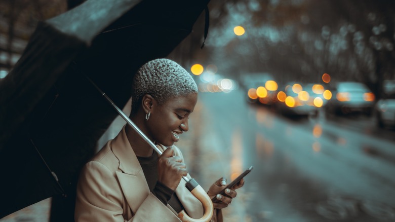 Woman in the rain