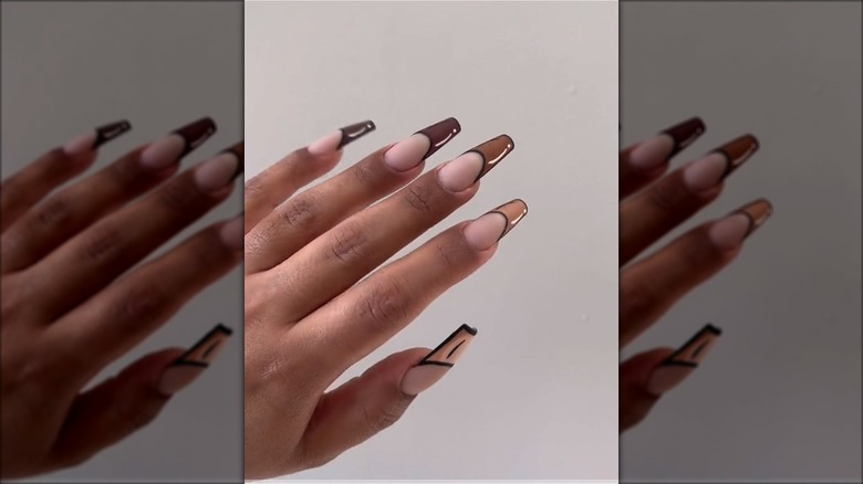 Square-cut matt pop art nails