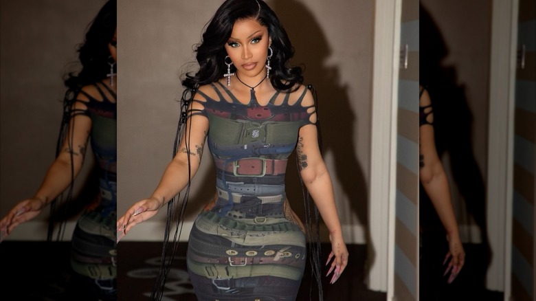 Cardi B in a tight dress