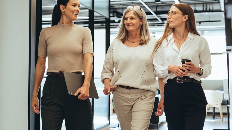 Women walking at work