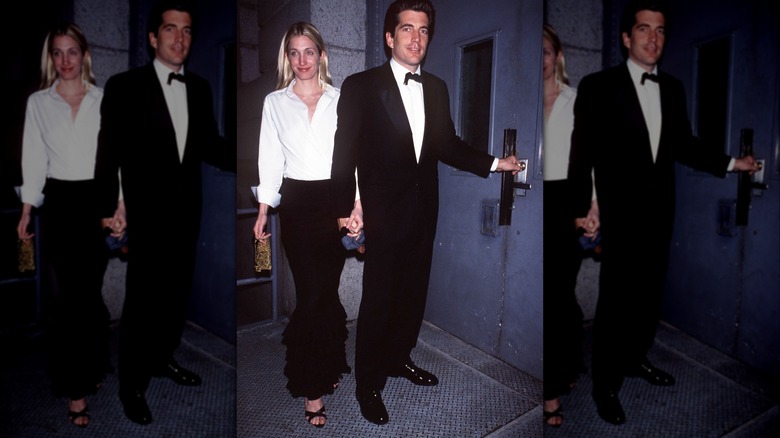 Carolyn Bessette-Kennedy wearing a white shirt