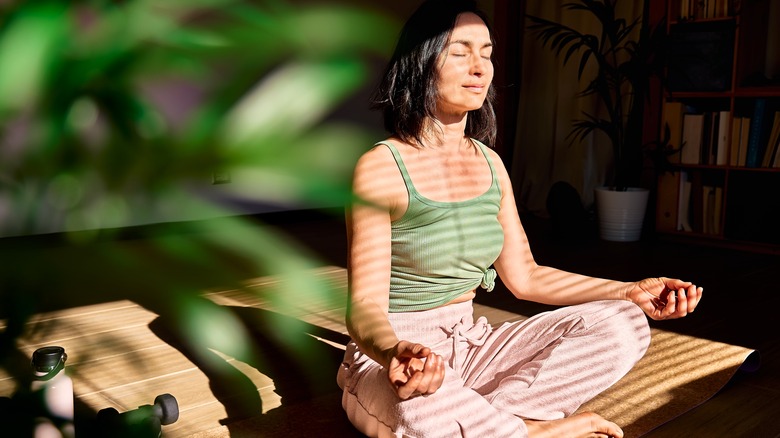 woman meditating