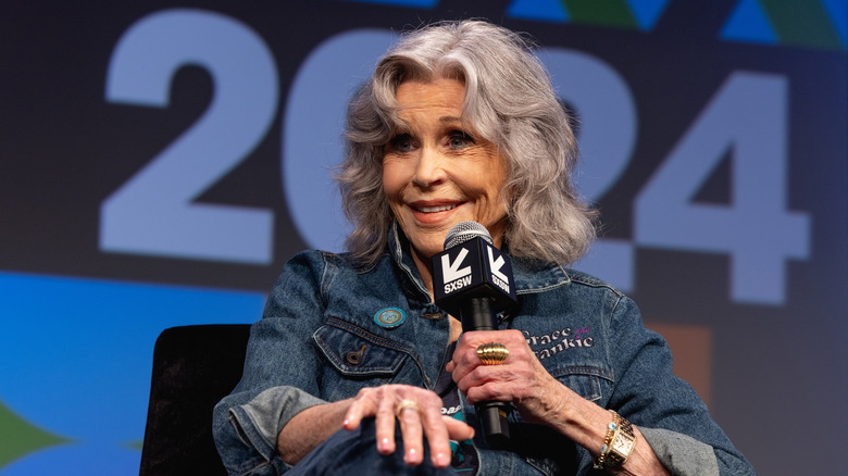 Jane Fonda with gray hair